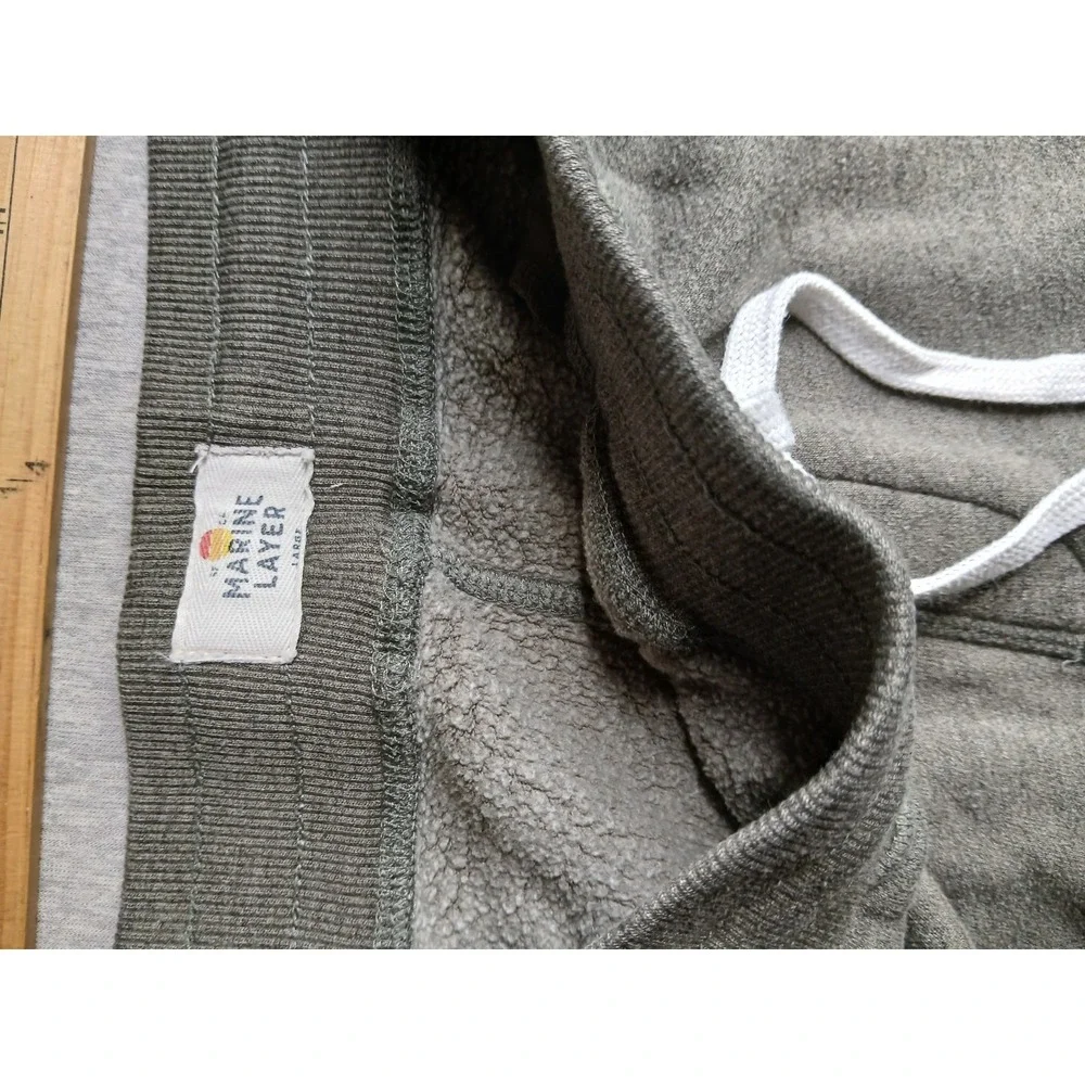 Marine Layer Pants Large Mens Sherpa Fleece Jogger Garment Dyed Casual Active